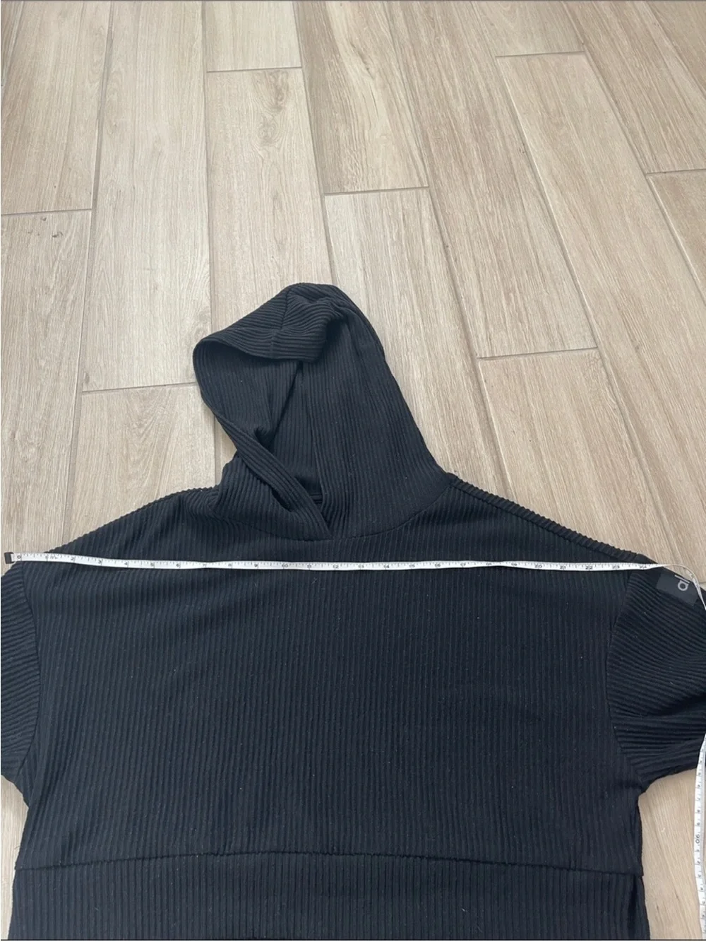 Alo Yoga Muse Hoodie Cropped Black Sz S 4-6 W3438R